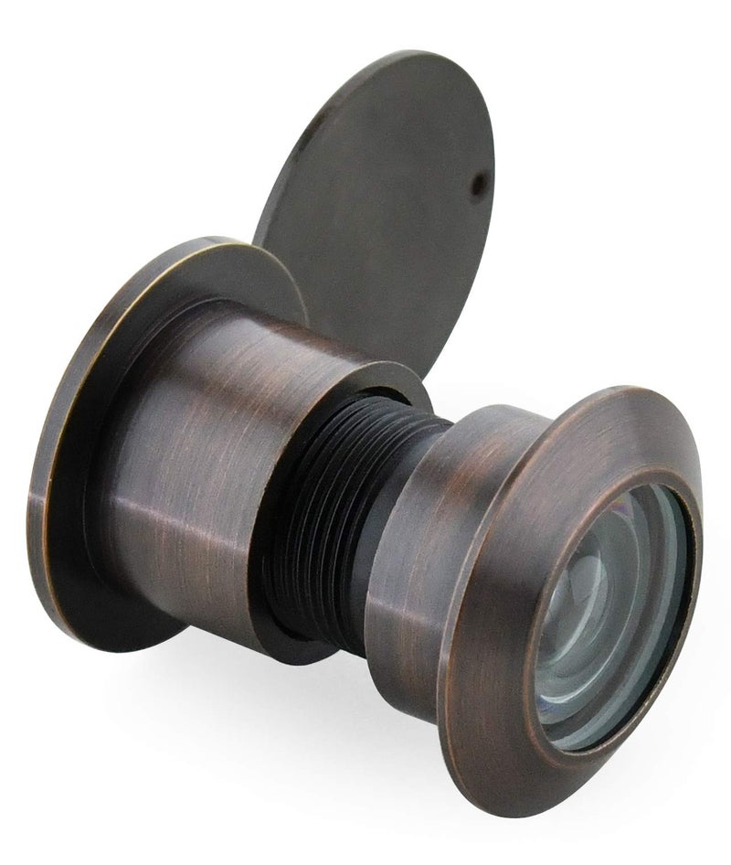 Earl Diamond - Solid Brass Door Viewer Peephole, 220-Degree Security Peephole with Heavy Duty Rotating Privacy Cover for 1-21/32" to 2-1/8" Doors for Home Office Hotel - Oil Rubbed Bronze Finish - Image 3